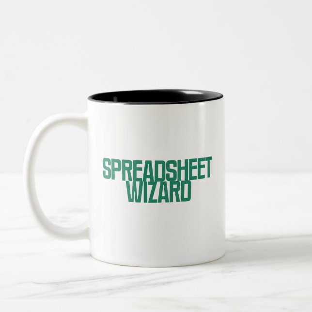 Caneca De Café Em Dois Tons Assistente de Planilha | Design Mágico de Dados Ex (Esquerda)