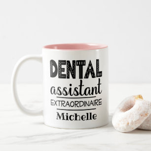 Caneca De Café Em Dois Tons Assistente Dental Personalizado