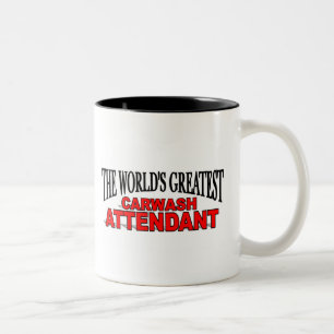 Caneca De Café Em Dois Tons Assistente do Carwash do mundo o grande