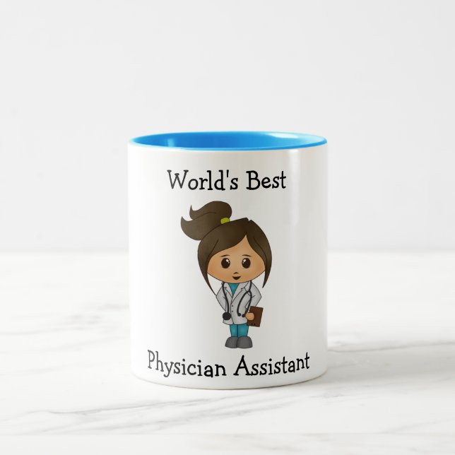 Caneca De Café Em Dois Tons Assistente do médico do mundo o melhor (Centro)