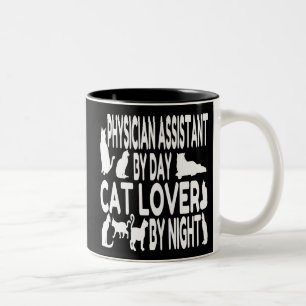 Caneca De Café Em Dois Tons Assistente Médico do Cat Lover