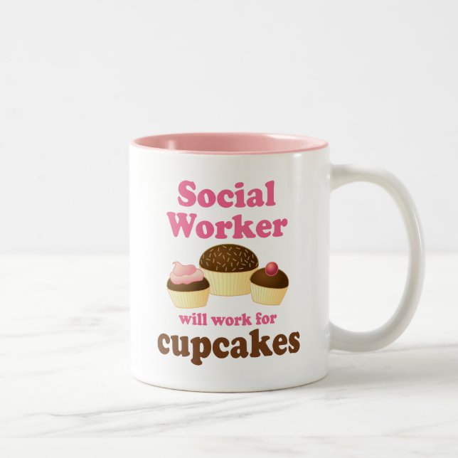 Caneca De Café Em Dois Tons Assistente social engraçado (Direita)