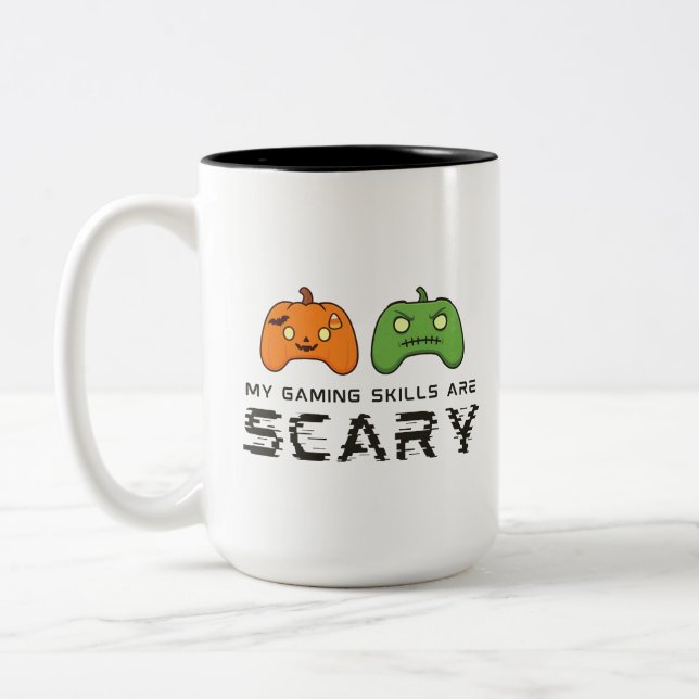 Caneca De Café Em Dois Tons Assustador Halloween de Jogos (Esquerda)