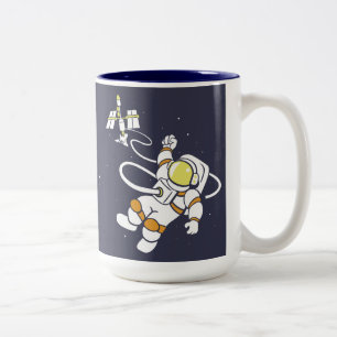 Caneca De Café Em Dois Tons Astronauta