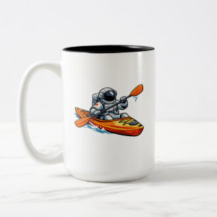 Caneca De Café Em Dois Tons . Astronauta Caiaque