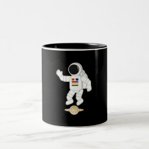 Caneca De Café Em Dois Tons Astronauta Saturno