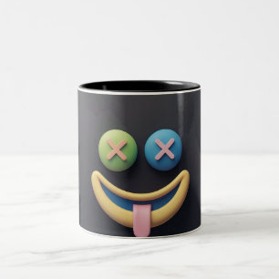 Caneca De Café Em Dois Tons Astronauta Sentado no Galáxia do Planeta Anelado C