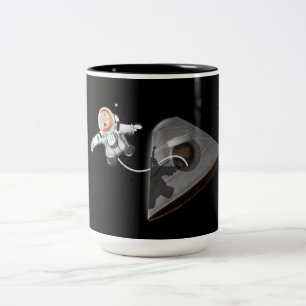 Caneca De Café Em Dois Tons Astronauta Space Walk fora da cápsula