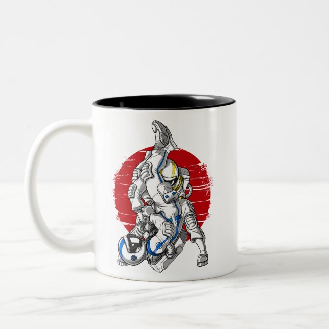 Caneca De Café Em Dois Tons Astronautas Jiu-Jitsu (Esquerda)