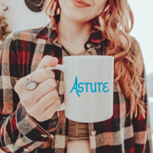 Caneca De Café Em Dois Tons Astute de vocabulário único azul