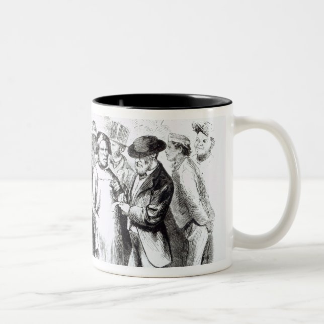 Caneca De Café Em Dois Tons Atapete Baggers, 1860s atrasados (gravura) (a foto (Direita)