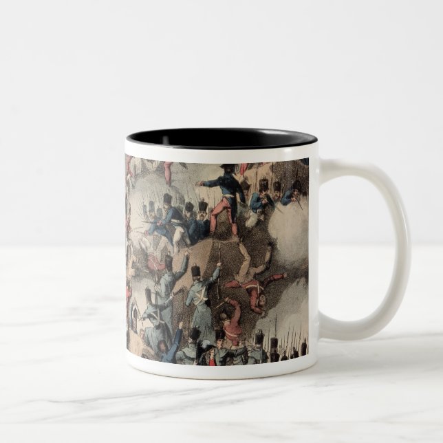 Caneca De Café Em Dois Tons Ataque de St. Sebastian, gravado por Thomas (Direita)