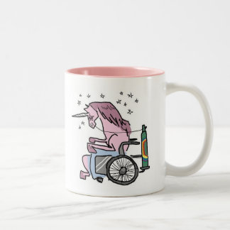 Caneca De Café Em Dois Tons Ataque do unicórnio do robô