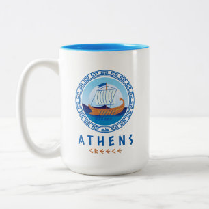 Caneca De Café Em Dois Tons Atenas, Grécia da Grécia Design