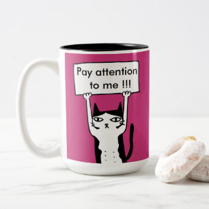 Caneca De Café Em Dois Tons Atenção do pagamento a mim o conselho que guarda