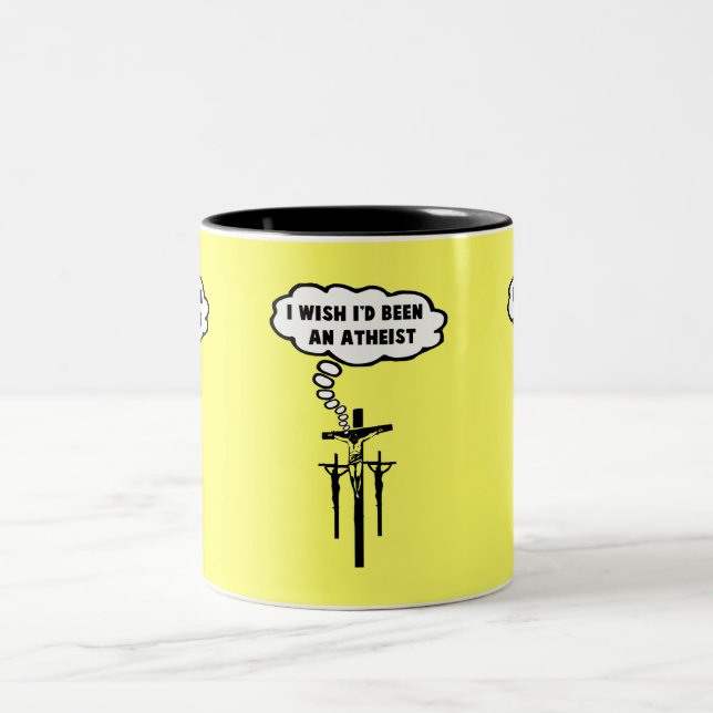 Caneca De Café Em Dois Tons Ateu ofensivo (Centro)
