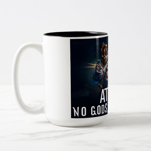 Caneca De Café Em Dois Tons Atheist: No Gods, No Masters Coffee Mug (Esquerda)