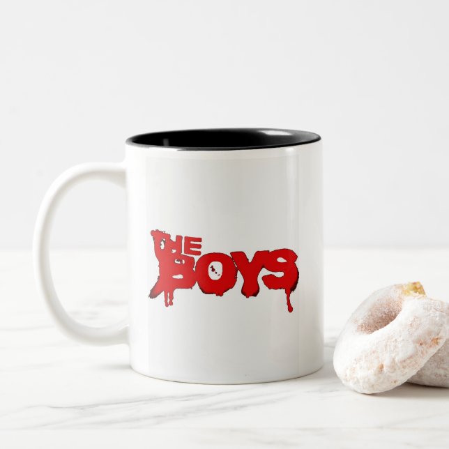 Caneca De Café Em Dois Tons Atira o design dos rapazes (Com Donut)