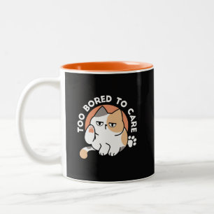 Caneca De Café Em Dois Tons Atitude de Gato Preguiçoso – Muito Entediado para 