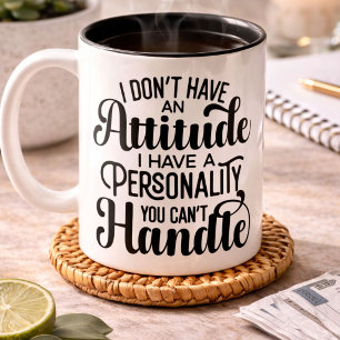 Caneca De Café Em Dois Tons Atitude Divertida com Personalidade que Você Não A