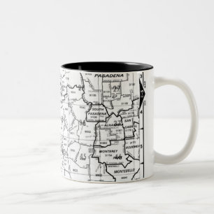 Caneca De Café Em Dois Tons Atlas da rua de Los Angeles County