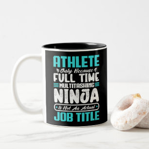 Caneca De Café Em Dois Tons Atleta Divertido Multitarefa Esporte Habilidade Pr