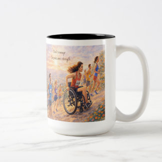 Caneca De Café Em Dois Tons Atleta Inspirador em Cadeira de Rodas