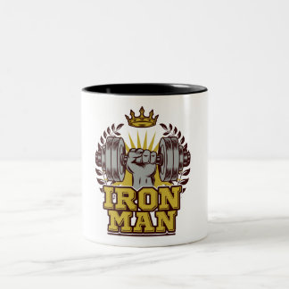 Caneca De Café Em Dois Tons Atleta Malhação Bodybuilder, IRON MAN