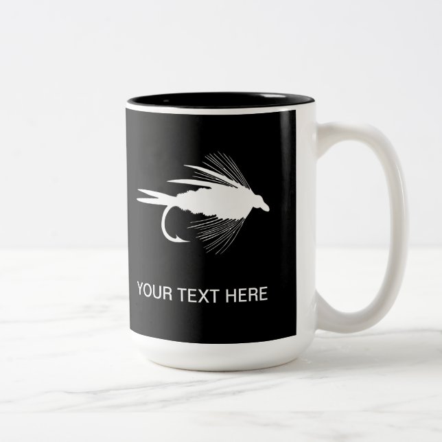 Caneca De Café Em Dois Tons Atração da pesca com mosca a personalizar (Direita)
