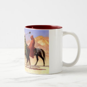 Caneca De Café Em Dois Tons Atravessando o deserto
