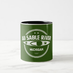 Caneca De Café Em Dois Tons Au Sable River Michigan Kayaking