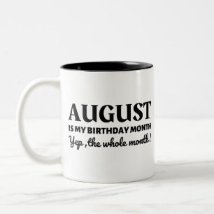 Caneca De Café Em Dois Tons August é meu aniversário