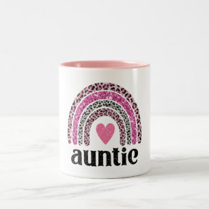 Caneca De Café Em Dois Tons Auntie Leopard Rainbow
