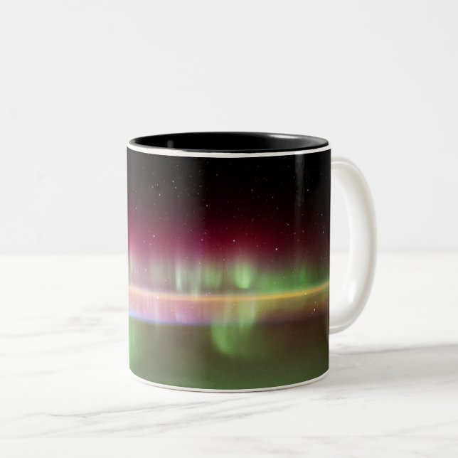 Caneca De Café Em Dois Tons Aurora Australis - Estação Espacial Internacional (Frente Esquerda)