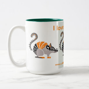 Caneca De Café Em Dois Tons Austrália - Eu adoro NUMBATS - Marsupial - Vida Se