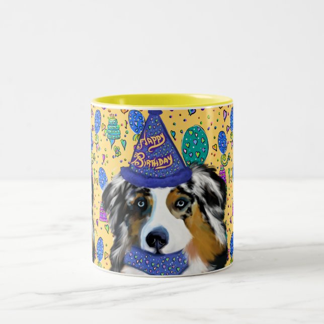 CANECA DE CAFÉ EM DOIS TONS AUSTRALIAN SHEPHERD (Centro)