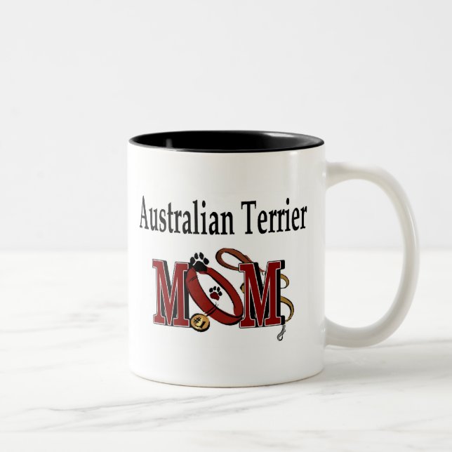 Caneca De Café Em Dois Tons Australiano Terrier Mãe Mug (Direita)