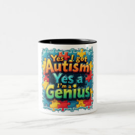Caneca De Café Em Dois Tons Autismo Genius