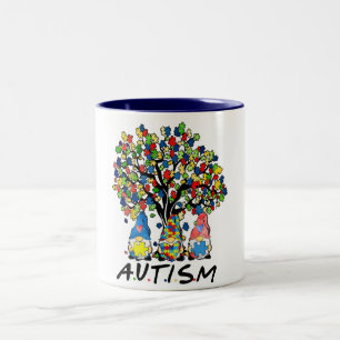 Caneca De Café Em Dois Tons Autismo Gnomos Café De Dois Toneladas
