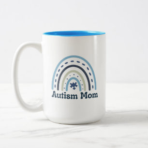 Caneca De Café Em Dois Tons Autismo Mãe Mug, 15 oz