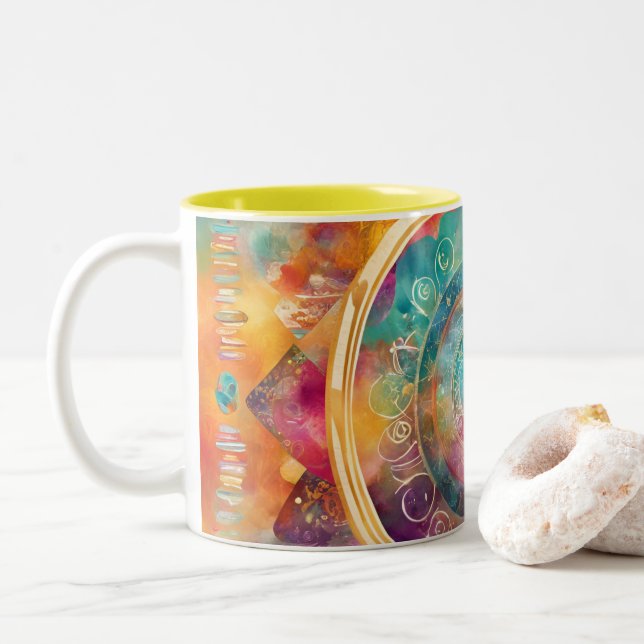 Caneca De Café Em Dois Tons Autoamor e empoderamento (Com Donut)