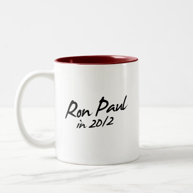 Caneca De Café Em Dois Tons Autógrafo de RON PAUL 2012 (Esquerda)