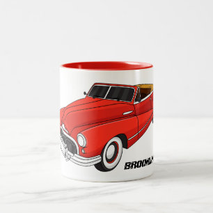Caneca De Café Em Dois Tons Automóvel clássico vermelho 1948