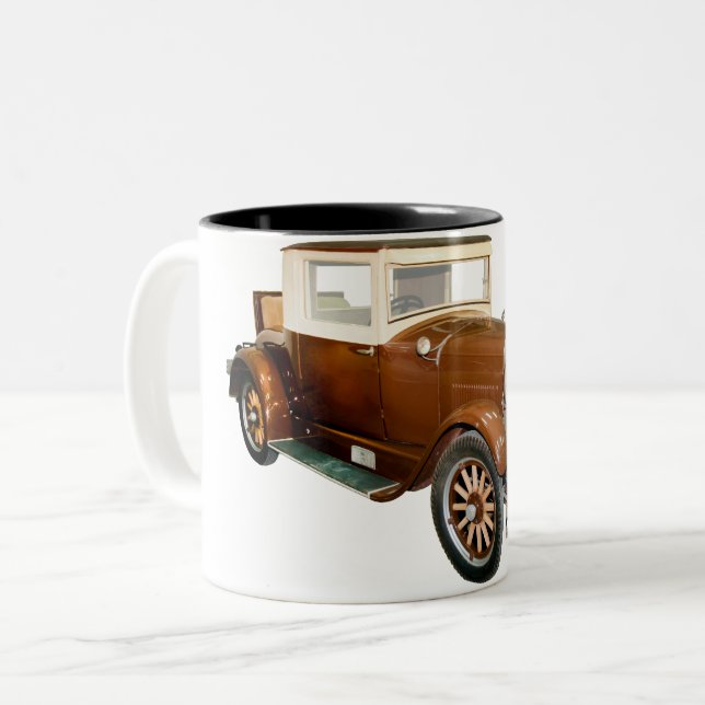 Caneca De Café Em Dois Tons Automóvel de 40 anos - Transporte (Frente Esquerda)