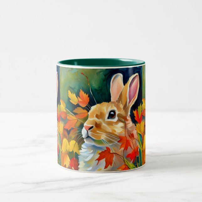 Caneca De Café Em Dois Tons Autumn Bunny (Centro)