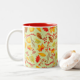 Caneca De Café Em Dois Tons Autumn Cais outono Leaves, folhas