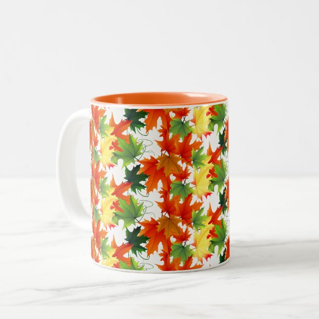 Caneca De Café Em Dois Tons Autumn Fall Deixa Mug (Frente Esquerda)