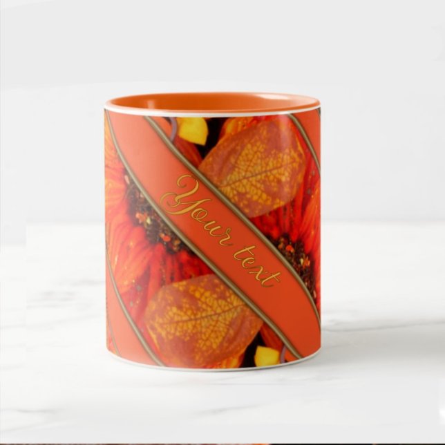 Caneca De Café Em Dois Tons Autumn Florals Mug Café De Dois Tons (Criador carregado)