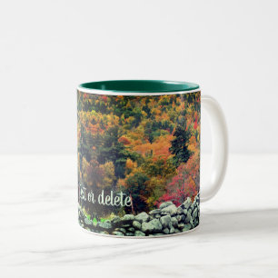 Caneca De Café Em Dois Tons Autumn Foliage Stone Wall Nature Personalizado