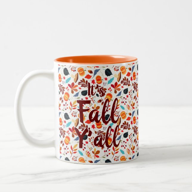 Caneca De Café Em Dois Tons Autumn Leaves "É Queda Y'all" (Esquerda)